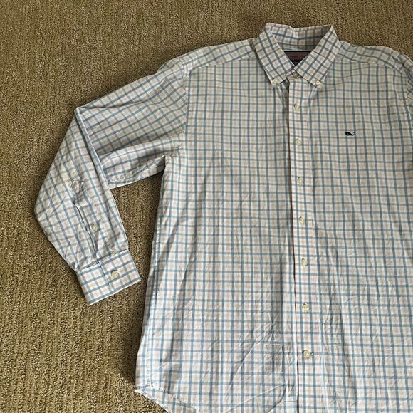 Vineyard Vines Blue and Pink Plaid Button Down Whale Shirt - Picture 2 of 9